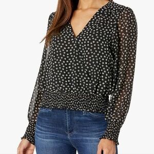 Sanctuary Black Blouse With White Florals Size M